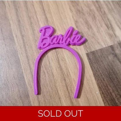 Barbie Logo 3D Printed Doll Headband